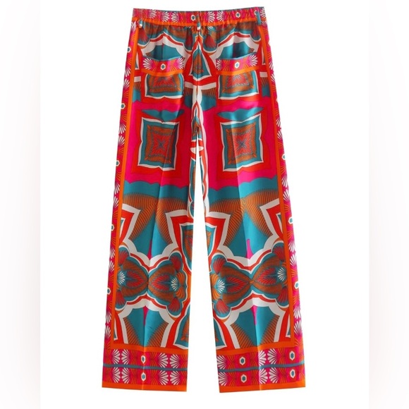 Zara printed satin pants - Picture 1 of 1